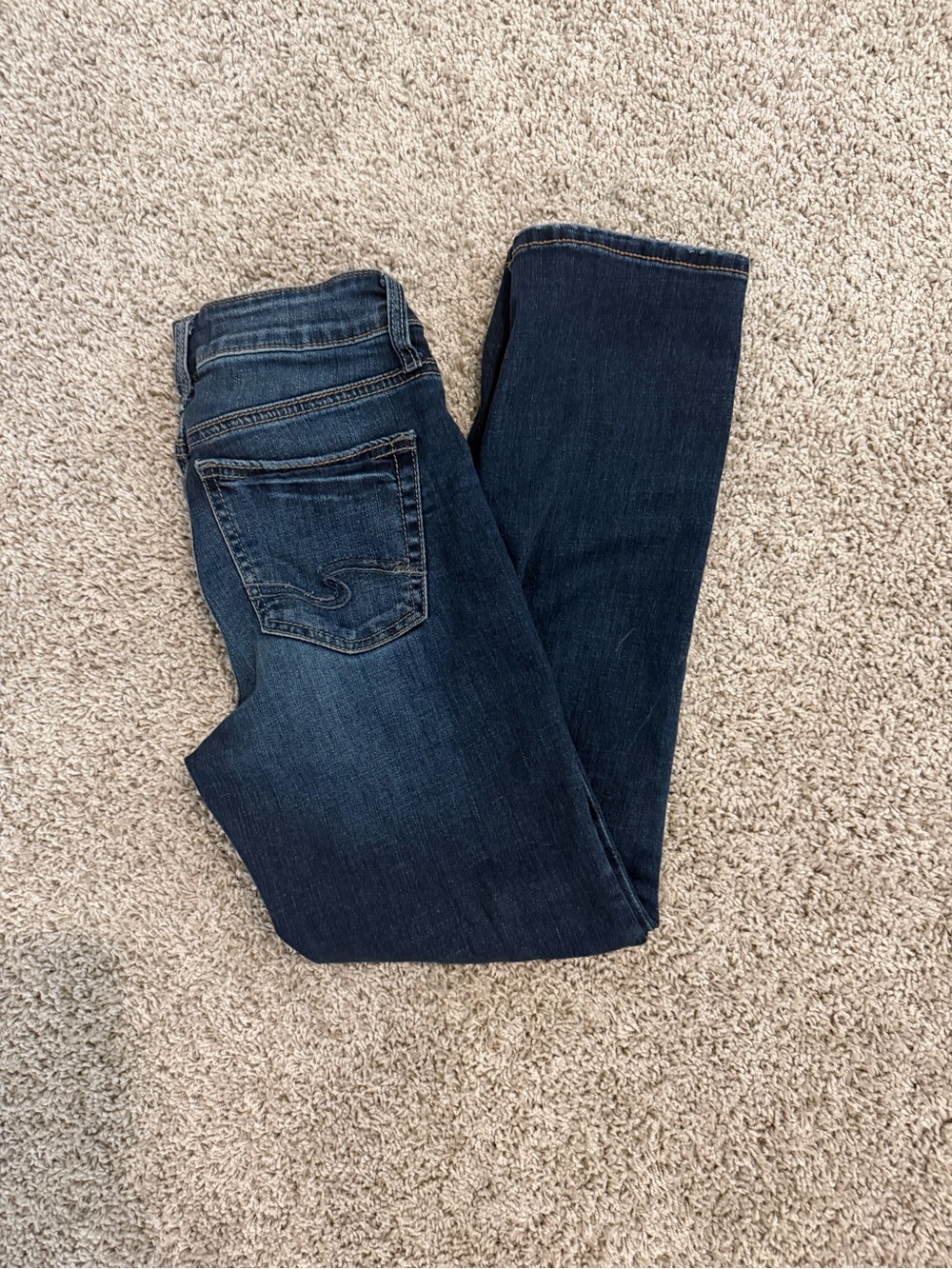 Silver Jeans Dark Blue Straight Leg Women's Jeans CAPRI W24 L23.5